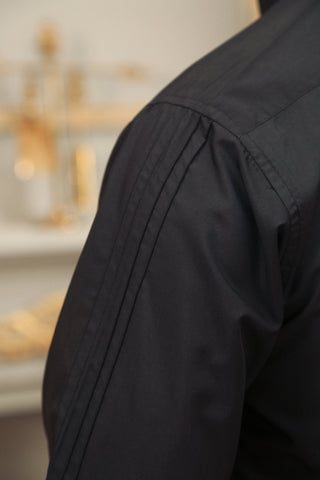 Black Wash & Wear Kurta Trouser Set (2-Piece) - Image 4