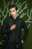 Black Embroidered Blended Kurta Set (2-Piece) - Image 5