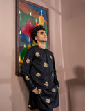 Black Gold Block Print Cotton Kurta Set (2-Piece) - Image 6
