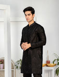 Black Embroidered Cotton Kurta Set (2-Piece) - Image 5