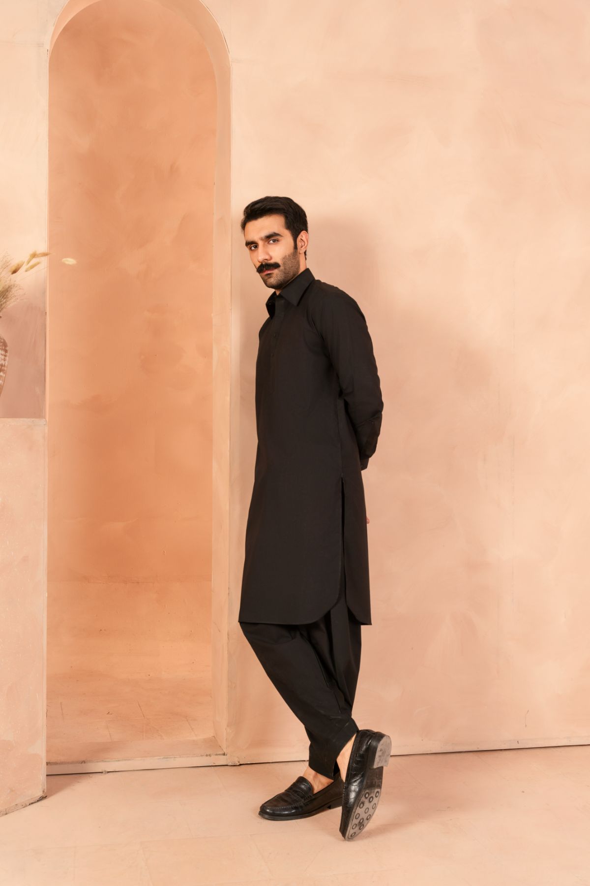 Raven Black Luxury Blended Shalwar Kameez (2-Piece) - Image 2