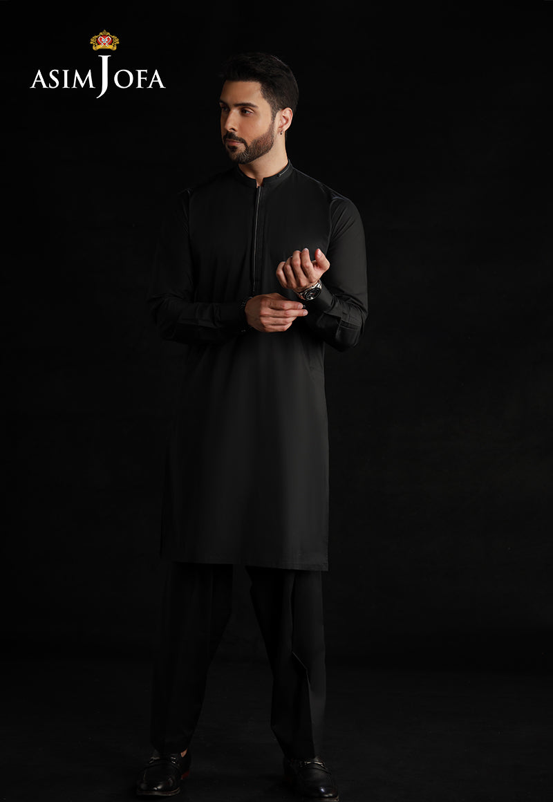 Black Cotton Shalwar Kameez Set (2-Piece) - Image 3