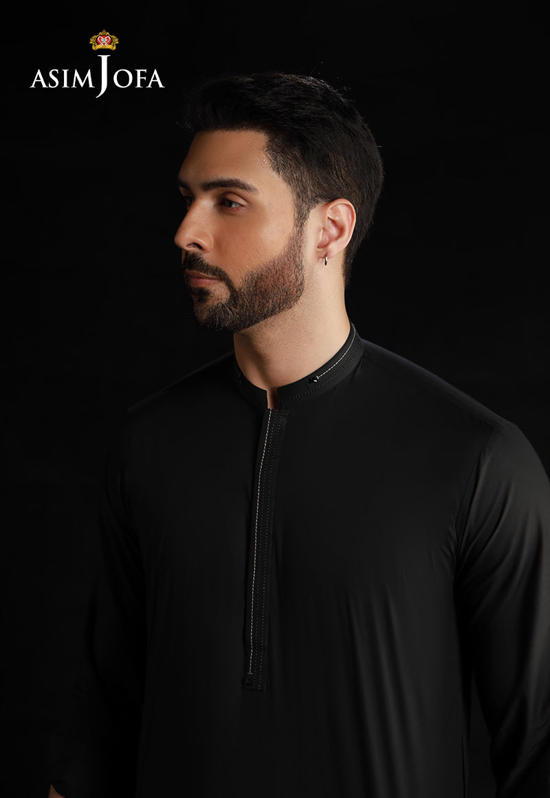 Black Cotton Shalwar Kameez Set (2-Piece) - Image 4