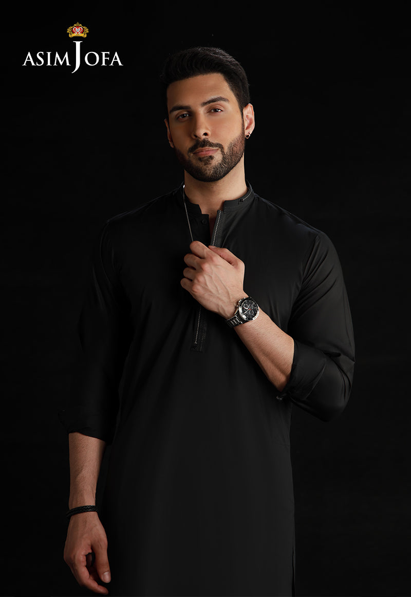 Black Cotton Shalwar Kameez Set (2-Piece) - Image 5