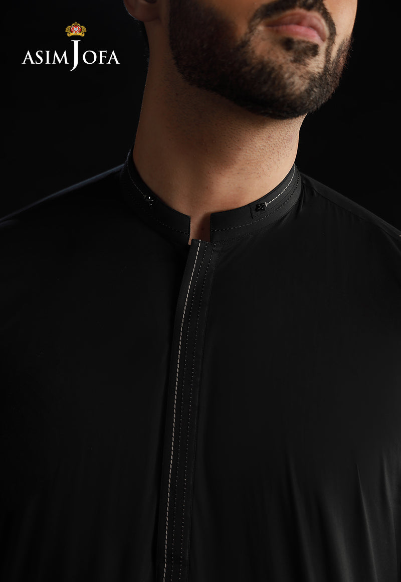 Black Cotton Shalwar Kameez Set (2-Piece) - Image 6