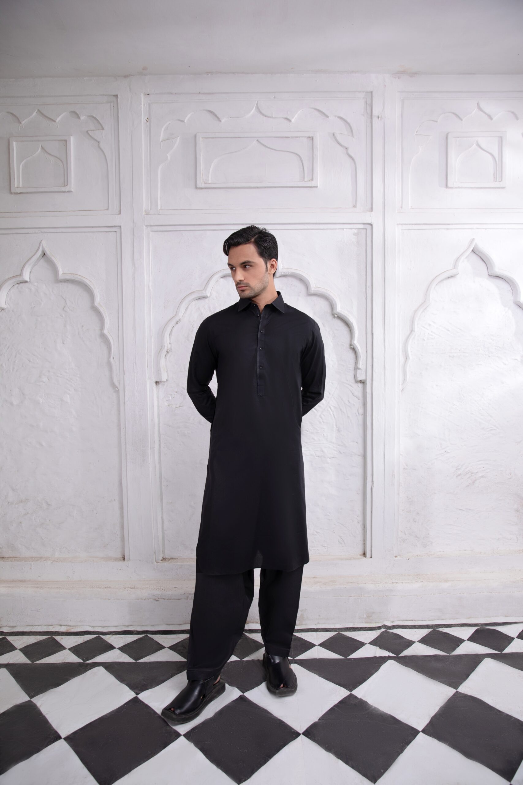 Black Soft Cotton Shalwar Kameez (2-Piece) - Image 1