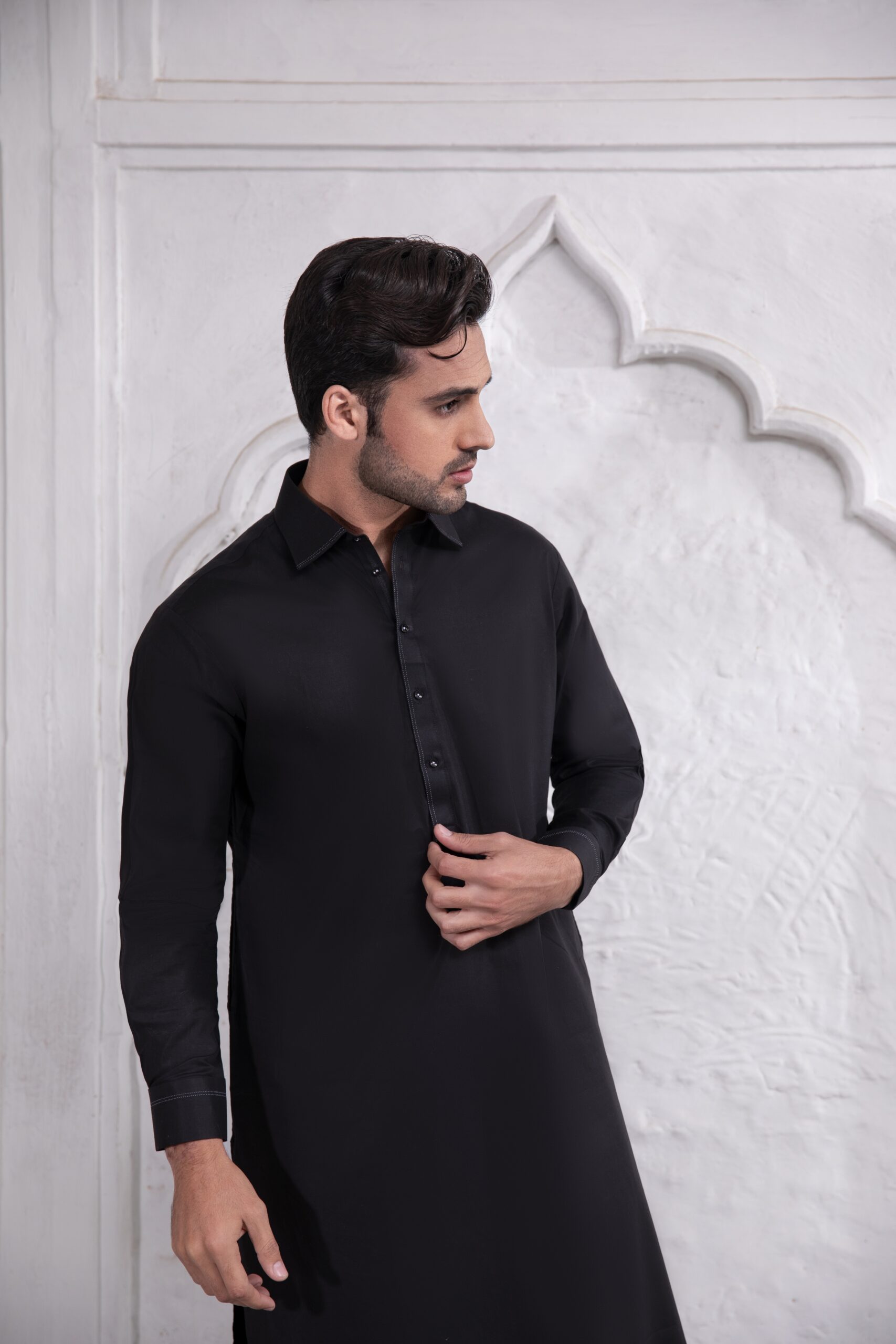 Black Soft Cotton Shalwar Kameez (2-Piece) - Image 4