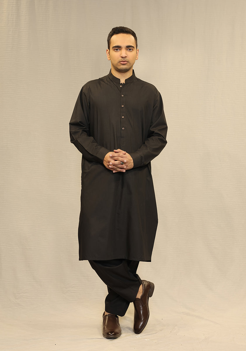 Pirate Black Poly Viscose Shalwar Kameez (2-Piece) - Image 1