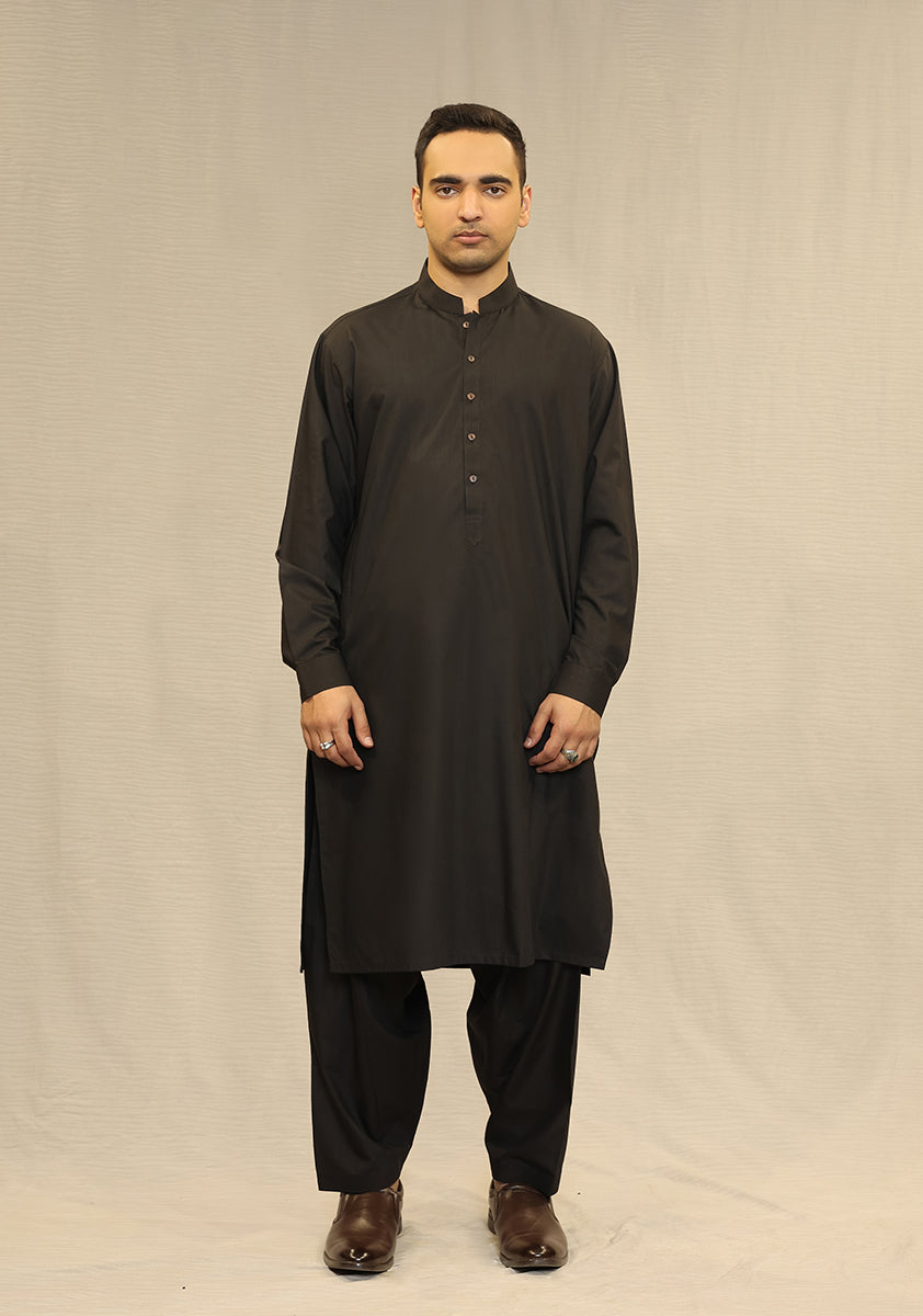 Pirate Black Poly Viscose Shalwar Kameez (2-Piece) - Image 2