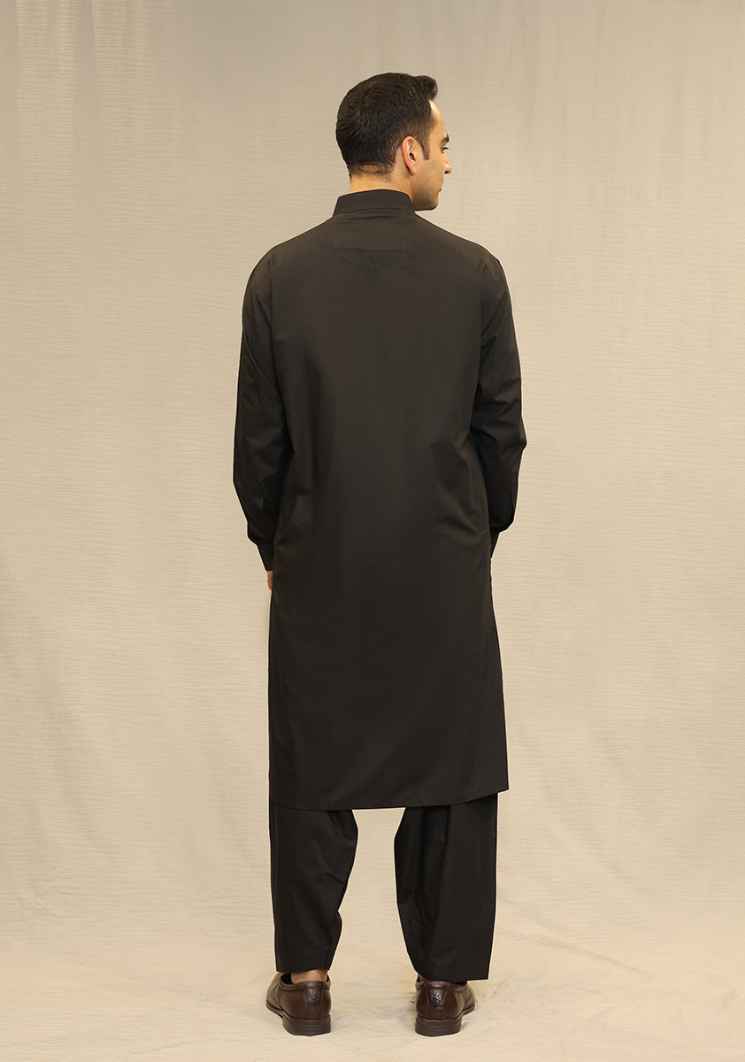 Pirate Black Poly Viscose Shalwar Kameez (2-Piece) - Image 3