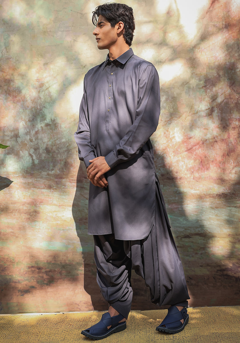 Ebony Poly Viscose Slim Fit Shalwar Kameez (2-Piece) - Image 2