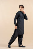 Black Patti Detailed Wash & Wear Shalwar Kameez (2-Piece) - Image 3