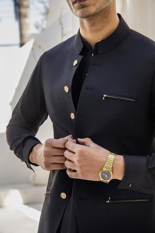 Black Wash N Wear Kurta Shalwar (2-Piece) - Image 7