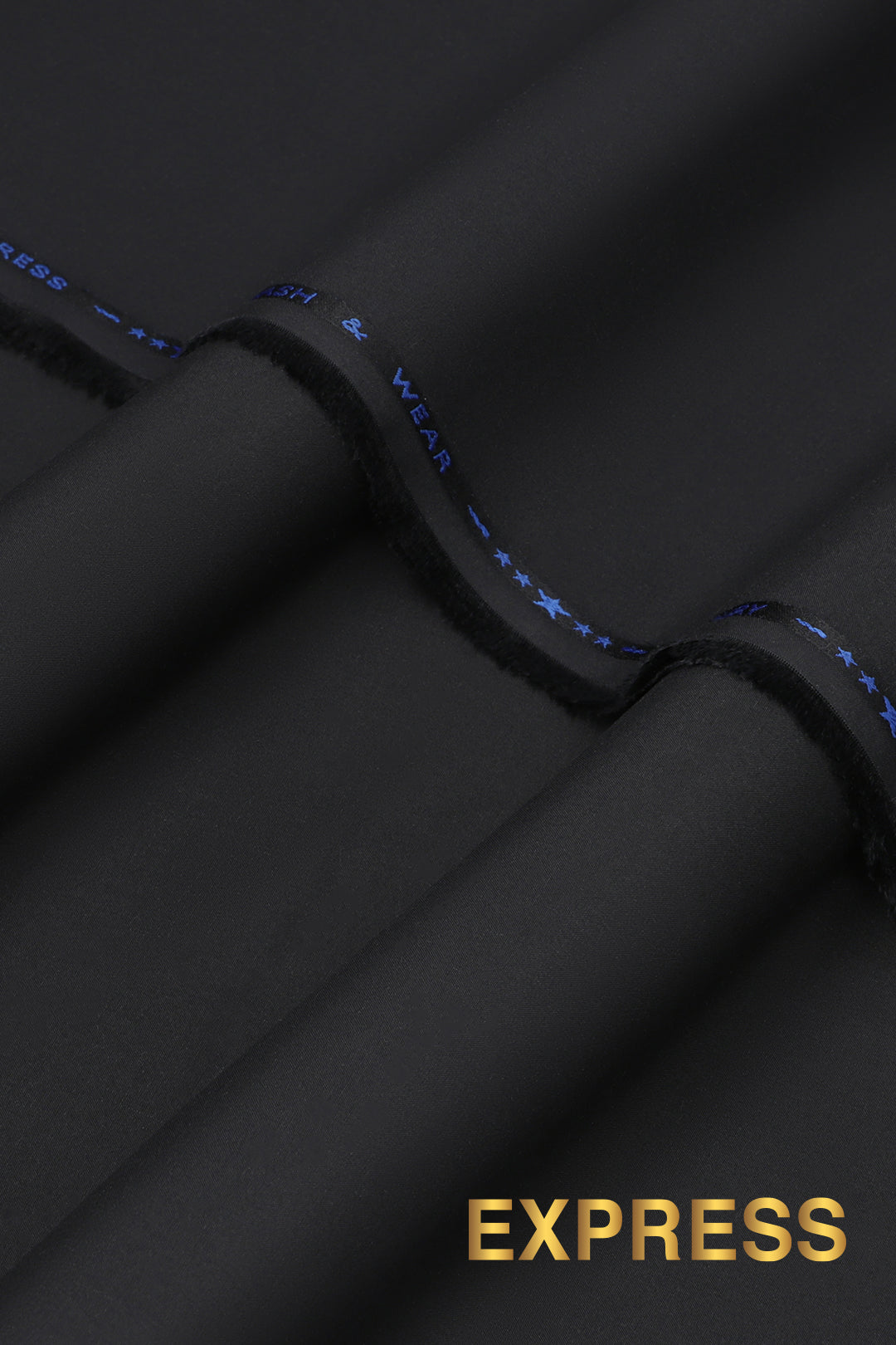 Black Wash & Wear Shalwar Kameez Fabric (2-Piece) - Image 1