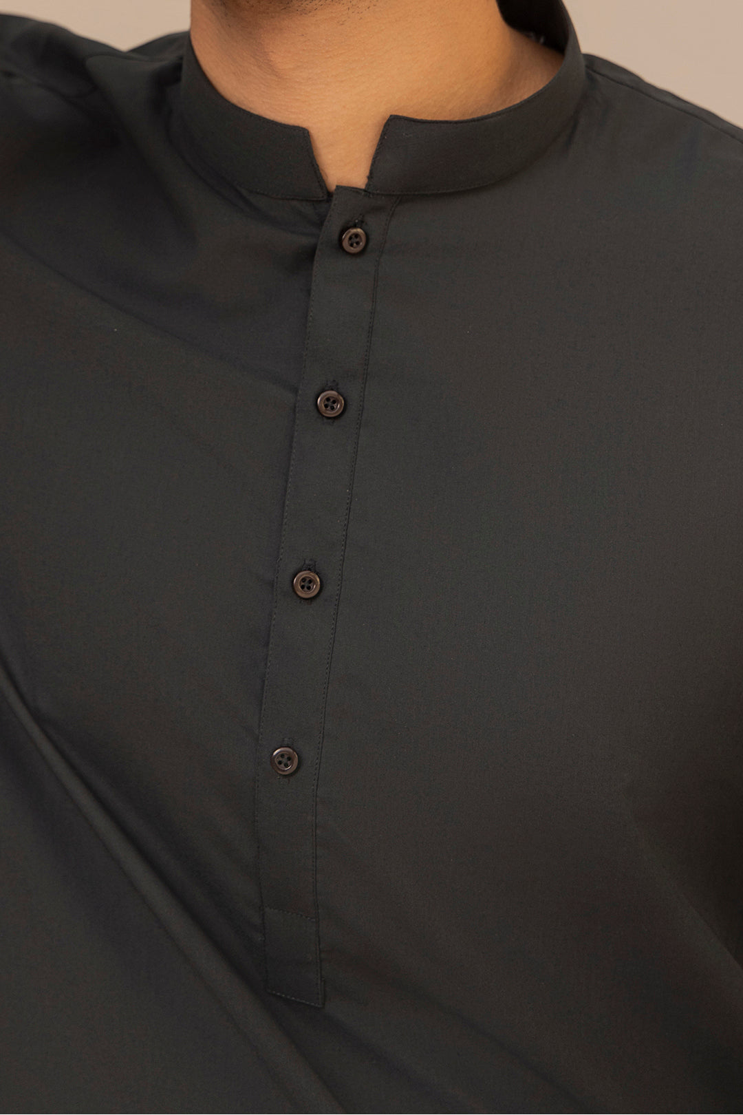 Black Wash & Wear Shalwar Kameez Fabric (2-Piece) - Image 108