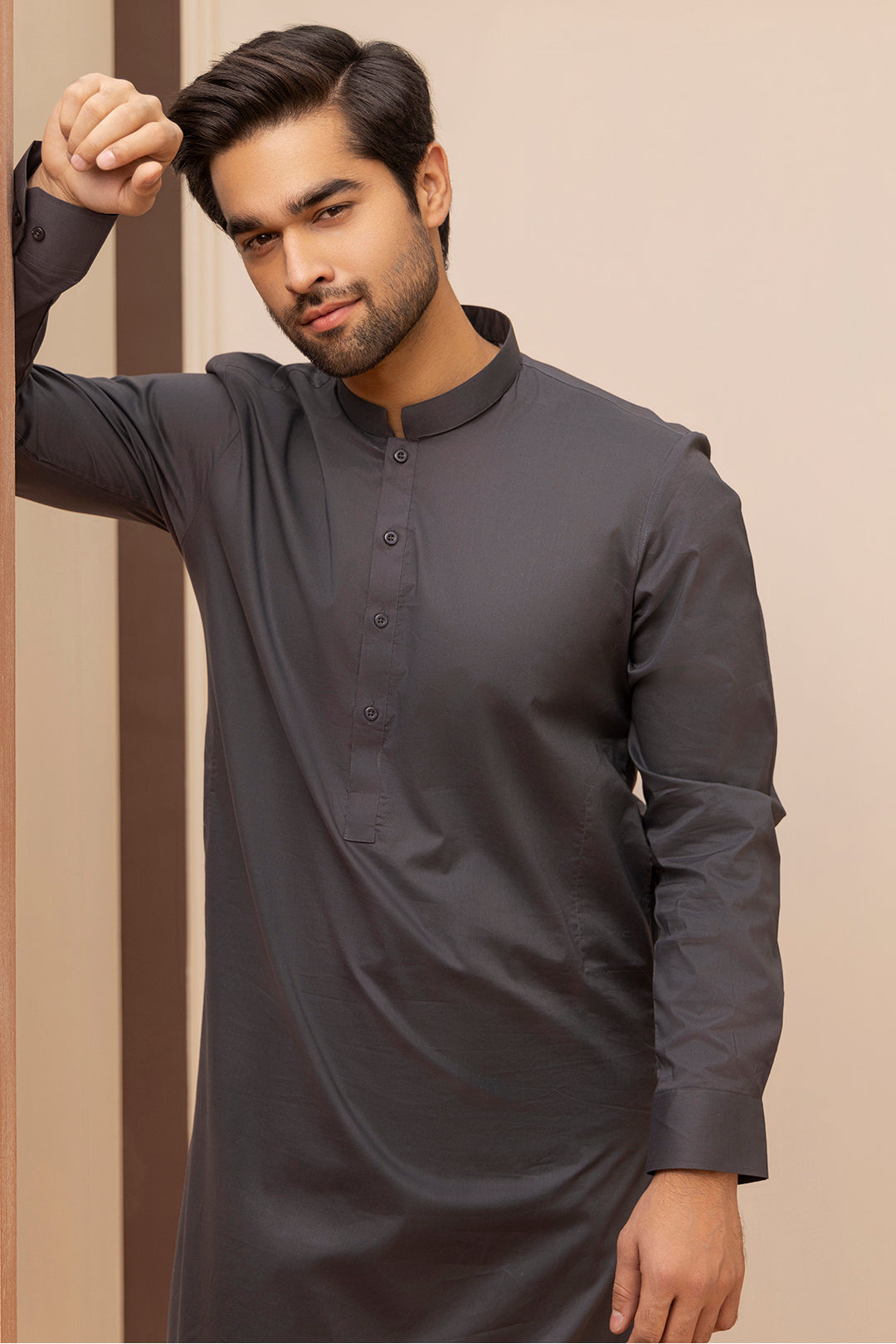 Black Wash & Wear Shalwar Kameez Fabric (2-Piece) - Image 151