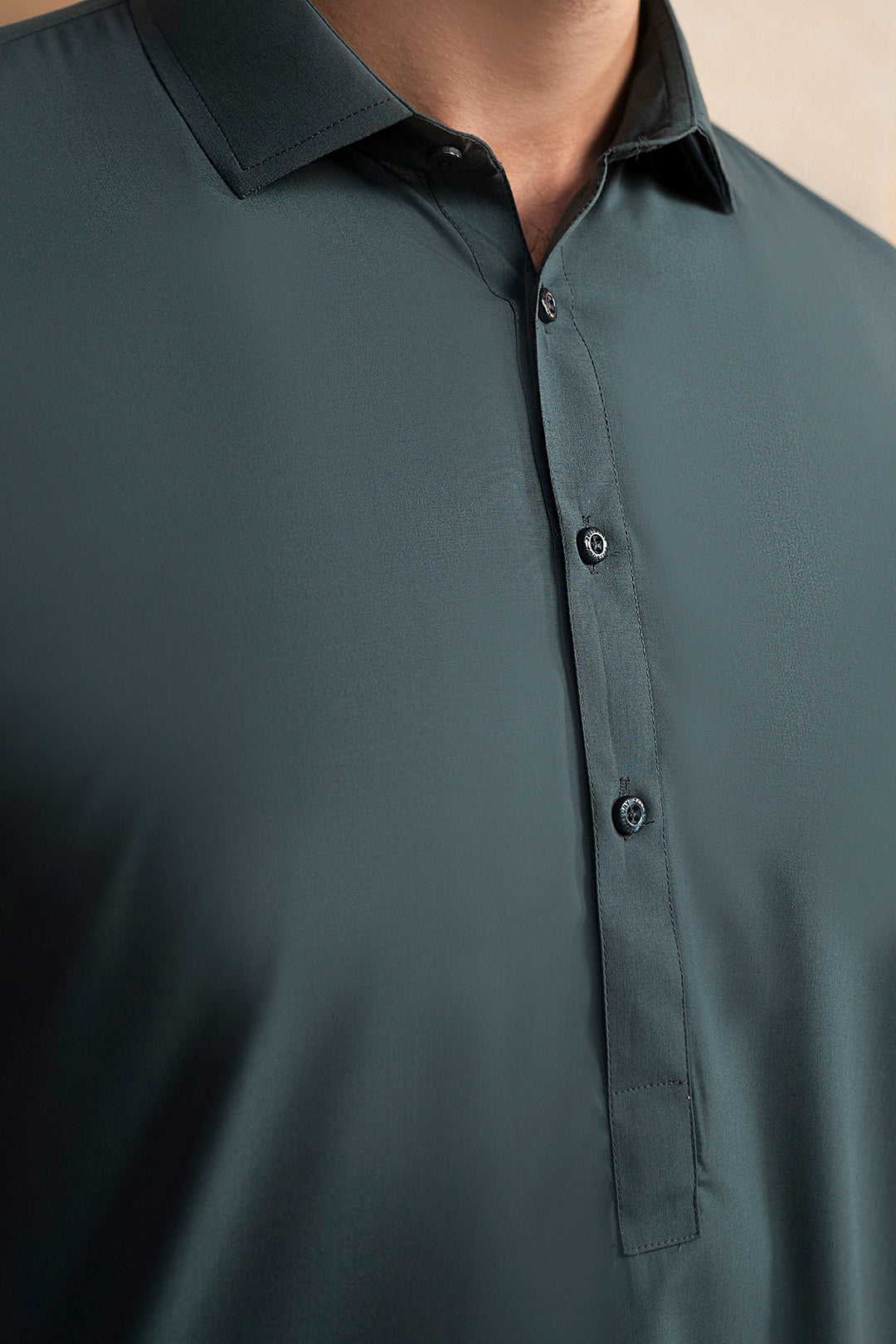 Black Wash & Wear Shalwar Kameez Fabric (2-Piece) - Image 168