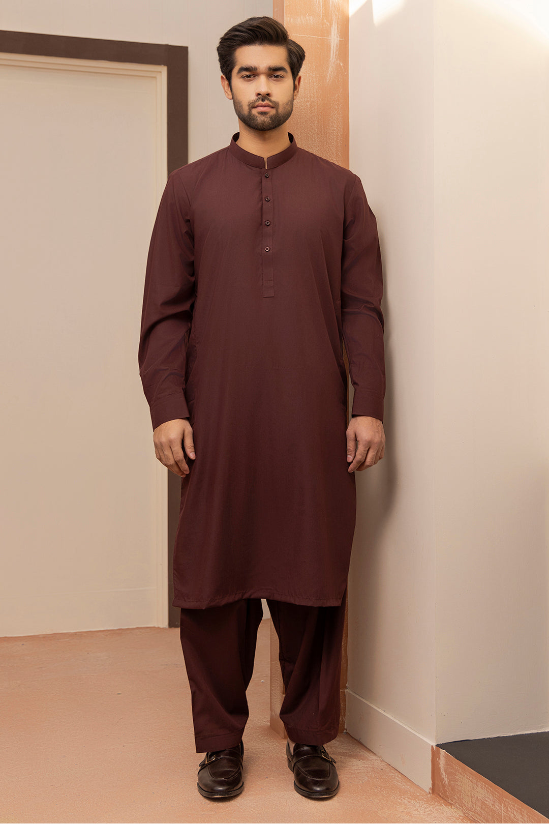 Black Wash & Wear Shalwar Kameez Fabric (2-Piece) - Image 20