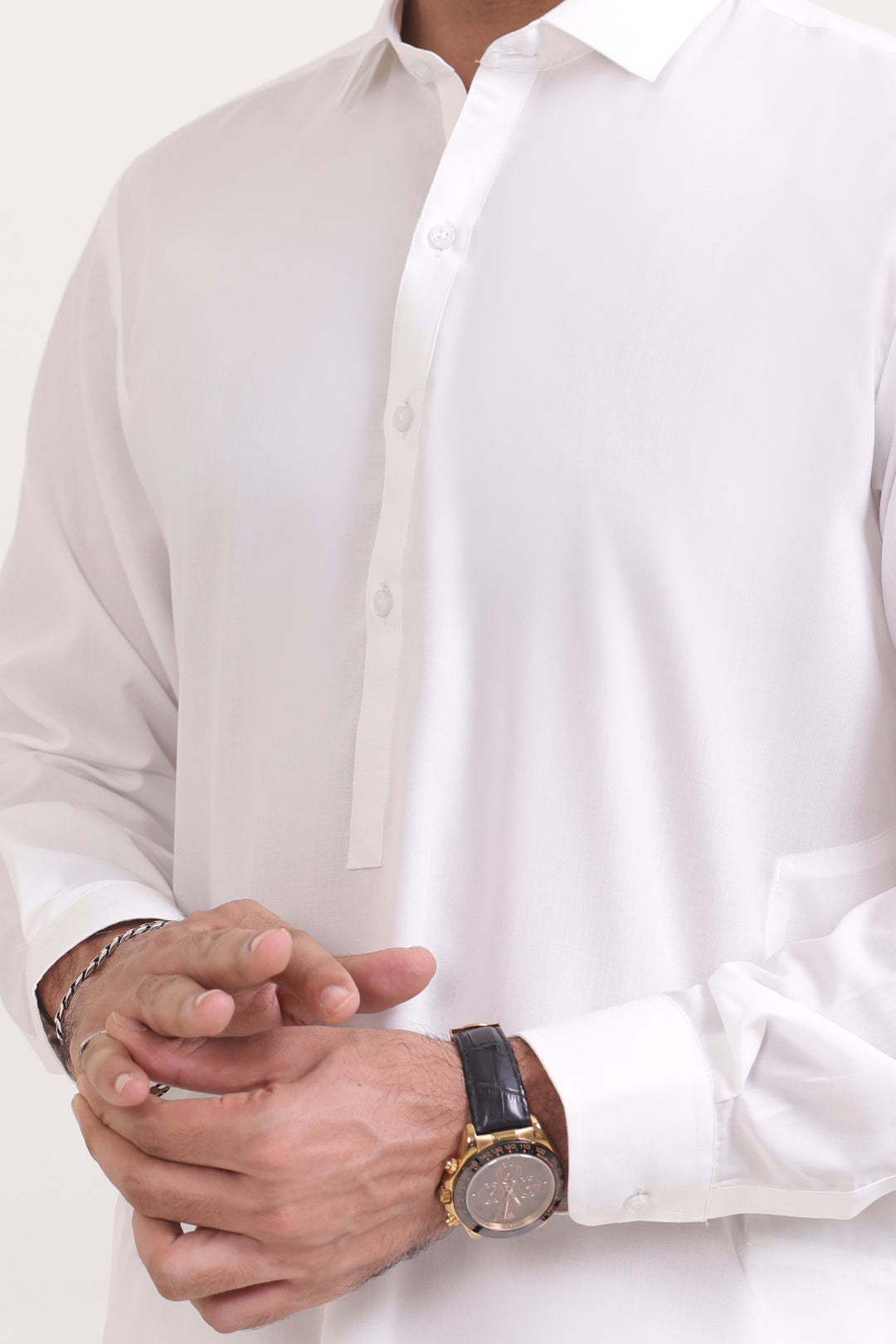 Black Wash & Wear Shalwar Kameez Fabric (2-Piece) - Image 61