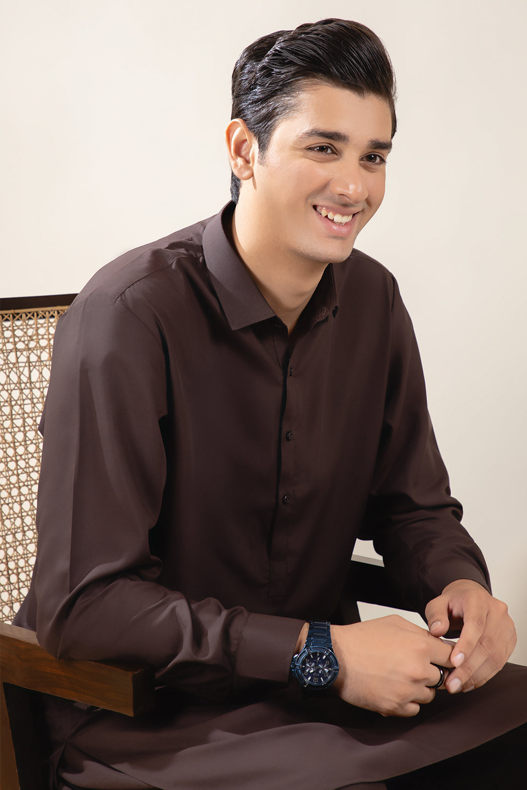 Black Wash & Wear Shalwar Kameez Fabric (2-Piece) - Image 71