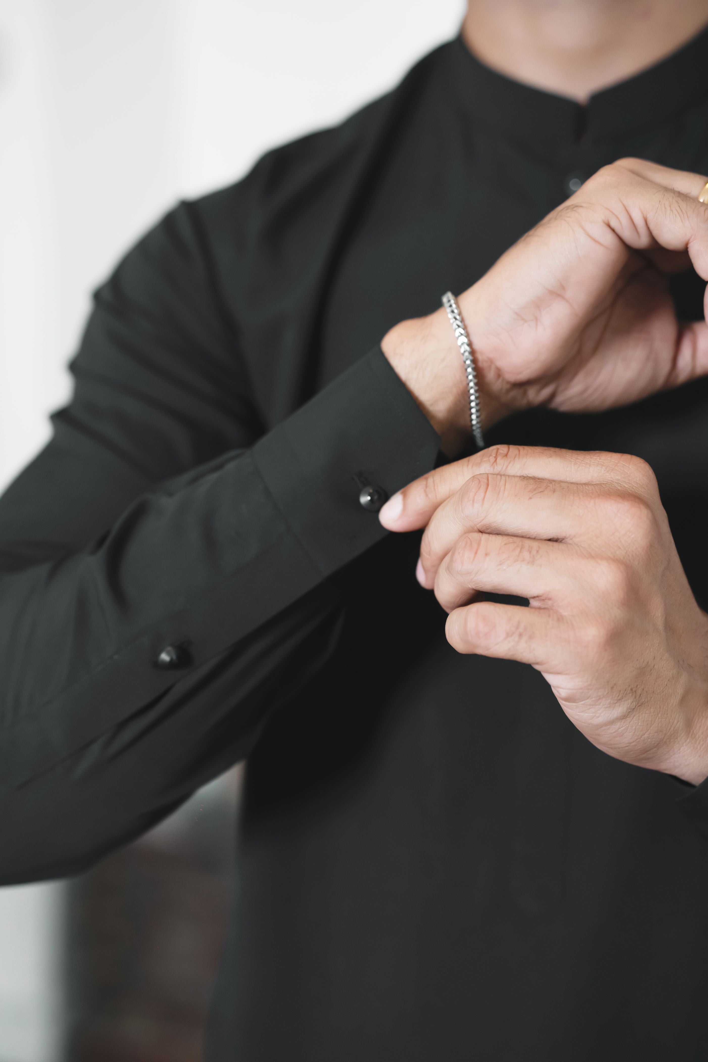 Black Wash & Wear Blended Shalwar Kameez (2-Piece) - Image 3