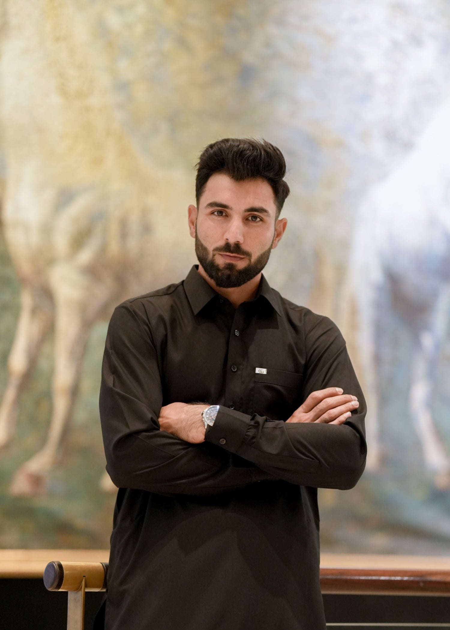 Black Wash & Wear Shalwar Kameez (2-Piece) - Image 2