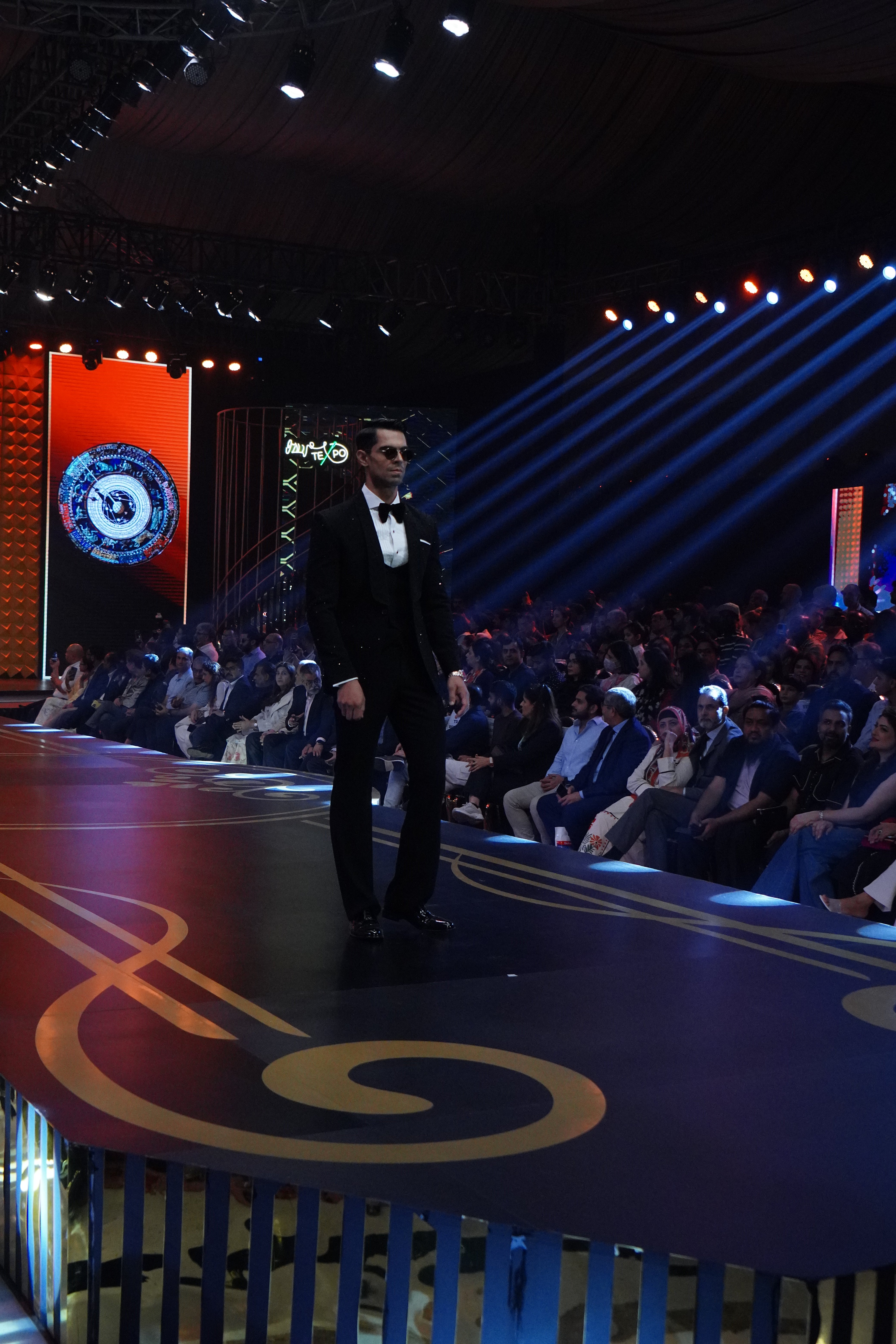 Black Hand-Embellished Wool Tuxedo (3-Piece) - Image 3