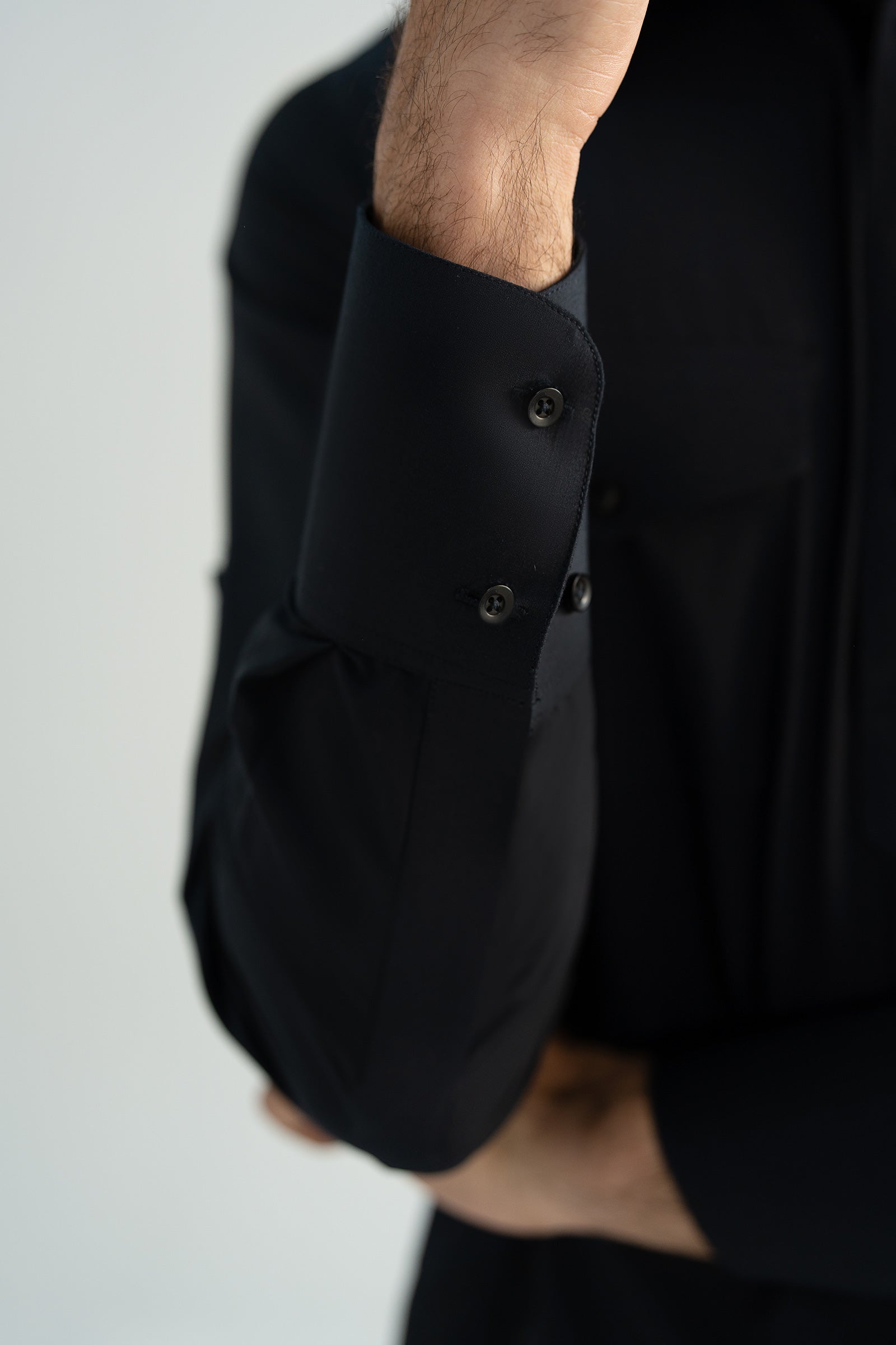 Black Cotton Pathani Suit (2-Piece) - Image 7