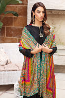 Pakistani Black Embroidered Cotton Kalidaar Pishwas (3-Piece) - Image 4