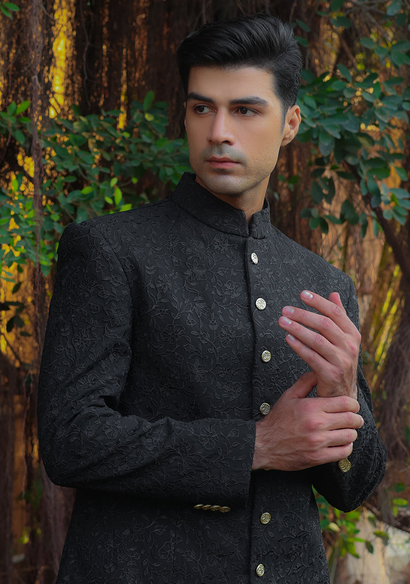 Pirat Black Georgette Prince Coat (3-Piece) - Image 6