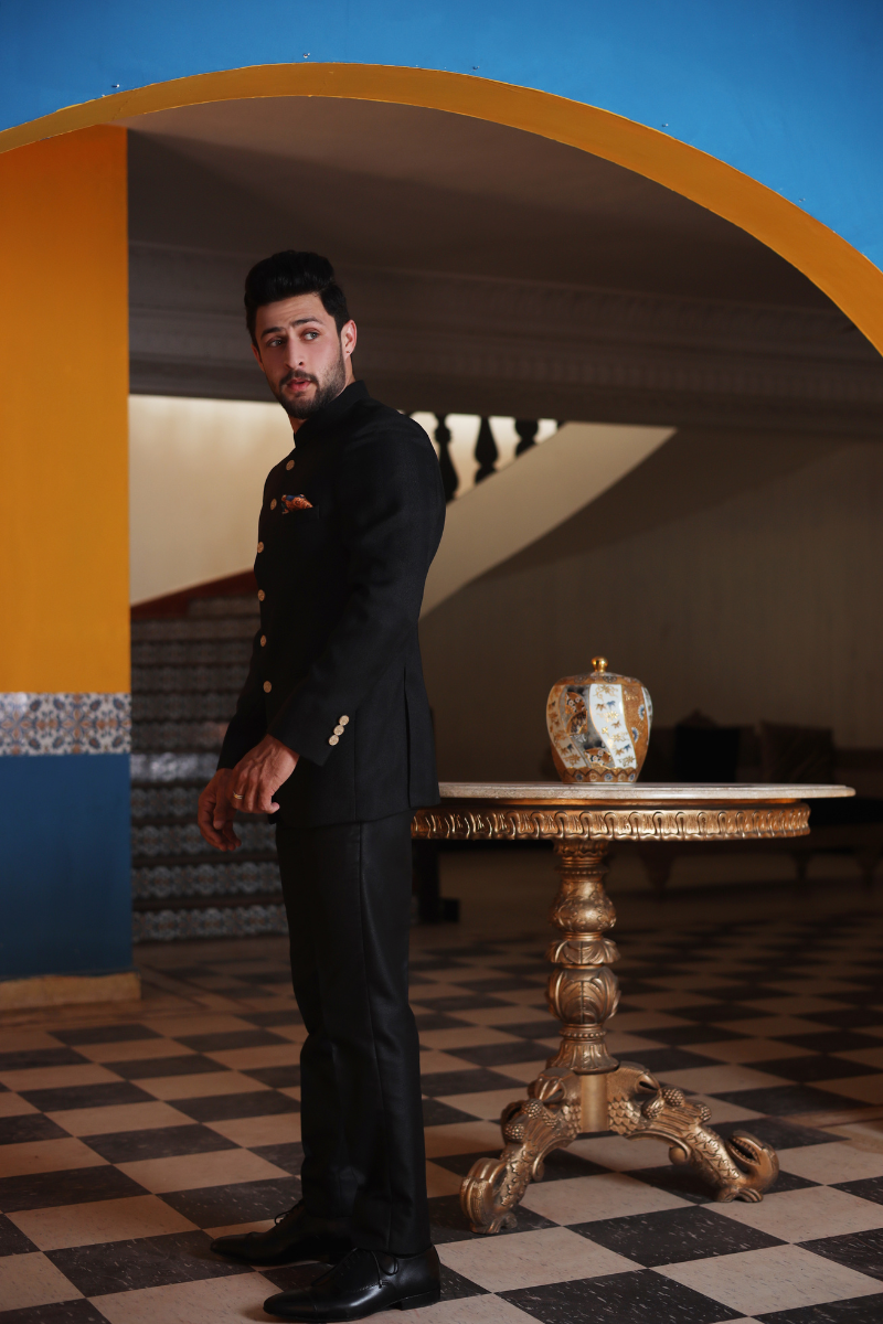 Black Lightweight Suiting Prince Coat (2-Piece) - Image 1