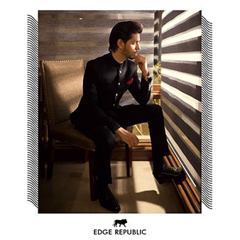 Black Plain Suiting Prince Coat (2-Piece) - Image 1