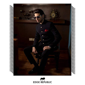 Black Plain Suiting Prince Coat (2-Piece) - Image 2