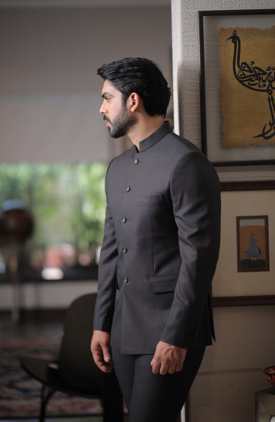 Black Matte Suiting Prince Coat (2-Piece) - Image 3