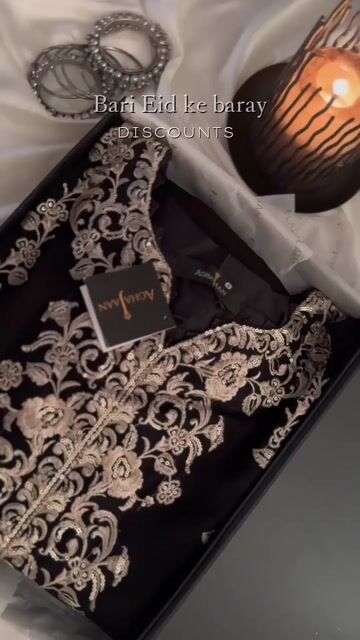 Black Sequin Embroidered Chiffon Salwar Kameez (3-Piece) - Image 8