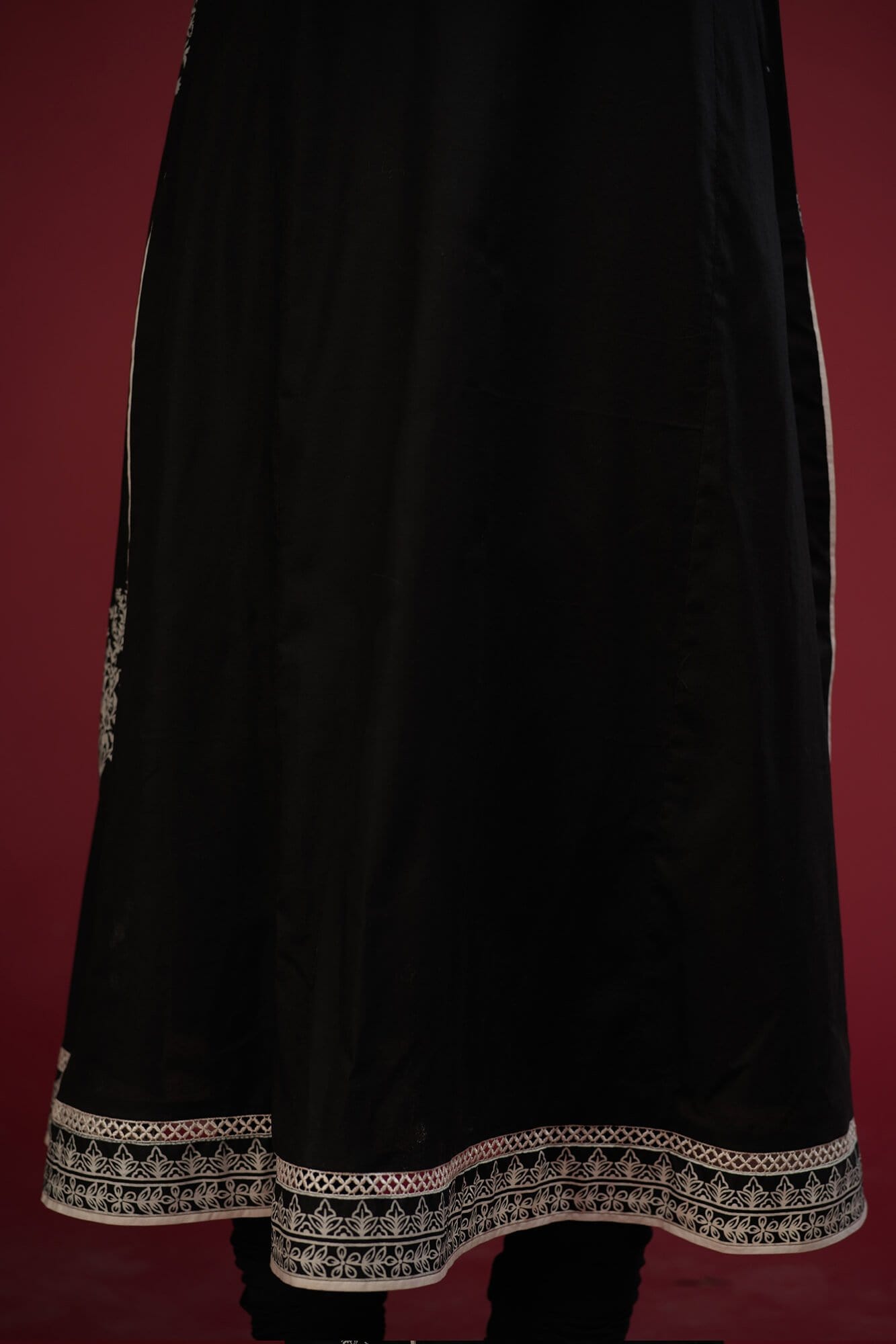 Black Screen-Printed Cotton Lawn Salwar Kameez (3-Piece) - Image 1