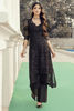 Black Embroidered Cotton Net Kurta (2-Piece) - Image 3