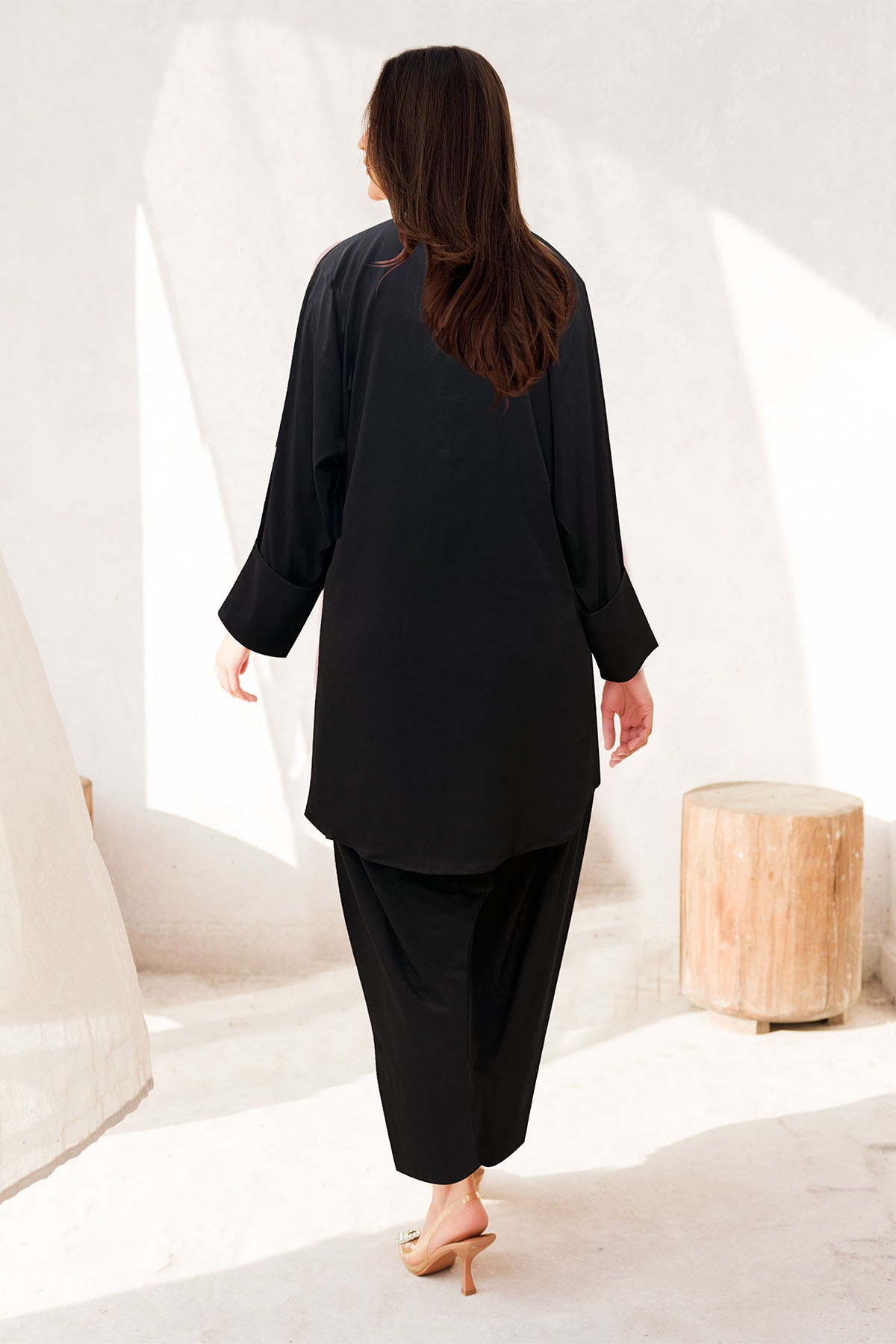 Pakistani Black Crepe Two-Piece Salwar Kameez (2-Piece) - Image 2