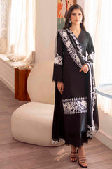 Pakistani Black Embroidered Georgette Chiffon Salwar Kameez (3-Piece) - Image 2