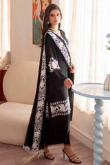 Pakistani Black Embroidered Georgette Chiffon Salwar Kameez (3-Piece) - Image 7