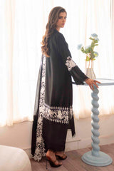 Pakistani Black Embroidered Georgette Chiffon Salwar Kameez (3-Piece) - Image 9