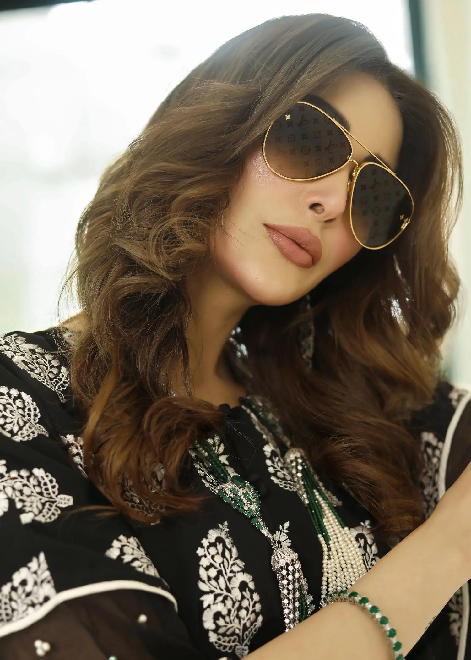 Black Embroidered Georgette Salwar Kameez (2-Piece) - Image 15