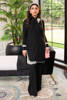 Pakistani Black Embroidered Jacquard Salwar Kameez (2-Piece) - Image 2