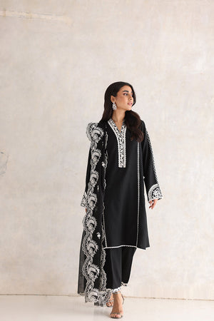 Black Aari Embroidered Pure Karandi Salwar Kameez (3-Piece) - Image 1