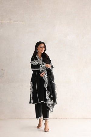 Black Aari Embroidered Pure Karandi Salwar Kameez (3-Piece) - Image 4