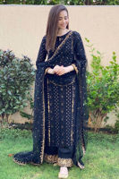 Black Chikankari Khaadi Net Salwar Kameez (3-Piece) - Image 2