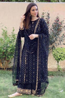 Black Chikankari Khaadi Net Salwar Kameez (3-Piece) - Image 3
