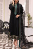 Black Swarovski Embroidered Korean Silk Salwar Kameez (3-Piece) - Image 2