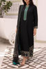 Black Swarovski Embroidered Korean Silk Salwar Kameez (3-Piece) - Image 3