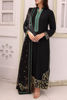 Black Swarovski Embroidered Korean Silk Salwar Kameez (3-Piece) - Image 5